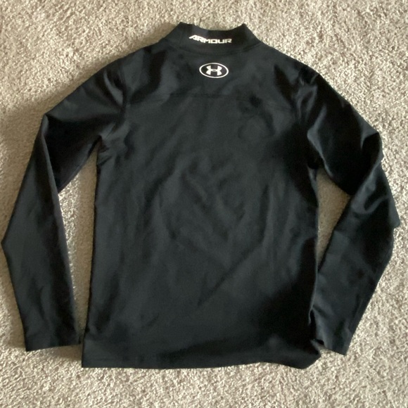UA Under Armour Coldgear Fitted mock turtleneck, YXL black - Picture 3 of 4